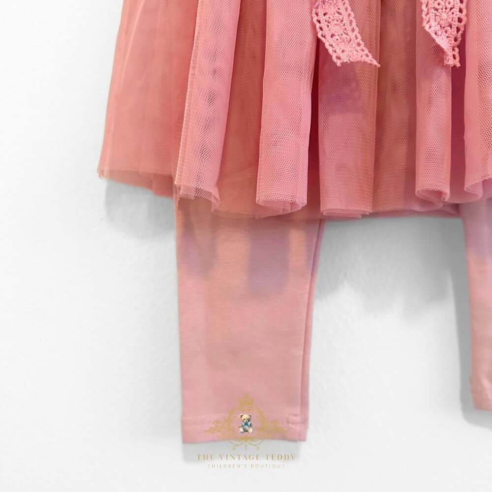 NWT Pretty Girls Tutu Skirt & Leggings Princess Ballerina Tulle Blush Pink 6Y - Picture 5 of 5